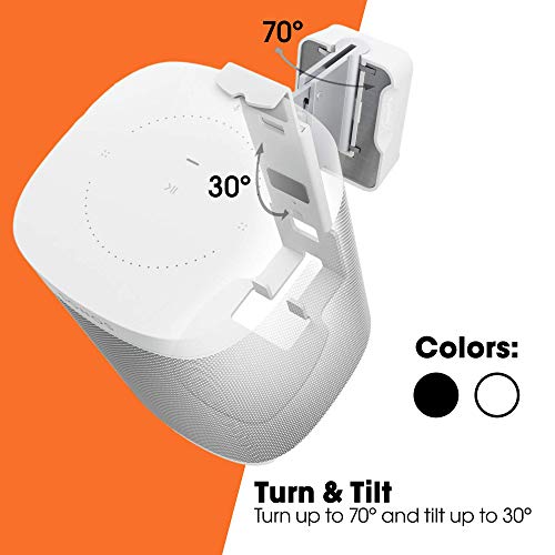 Vogels SOUND 4201 Lautsprecher Wandhalterung für Sonos One (SL) und Play:1, Max.5 kg, Neigbar -30°/+30°, Schwenkbar bis zu 70° (links/rechts), Weiß, 1 halterung - EDV-Guru (Guru e.U.)