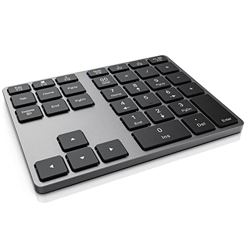 CSL - Bluetooth Numpad - Wireless Ziffernblock mit Multifunktionstasten – Keypad Aluminium - 35 Tasten – Bluetooth 3.0 – Kabellos - kompatibel mit Apple PC Notebook Tablet Laptop - Windows Android iOS - EDV-Guru (Guru e.U.)