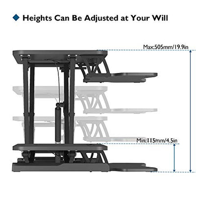 BONTEC Steh-Sitz Schreibtisch Steharbeitsplatz Stehpult Standtisch Ergonomische Höhenverstellbar für PC-Computerbildschirm, Laptop | 80x40cm Plattform mit Tastaturablage, 15 kg Kapazität - EDV-Guru (Guru e.U.)