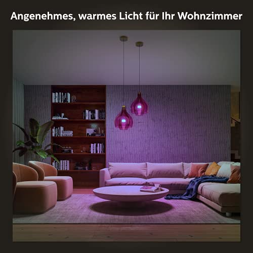 Philips Hue White & Col. Amb. E27 LED Lampe 2-er Starter Set inkl. Smart Button, 16 Mio. Farben, dimmbar steuerbar via App, kompatibel mit Amazon Alexa (Echo, Echo Dot) - EDV-Guru (Guru e.U.)