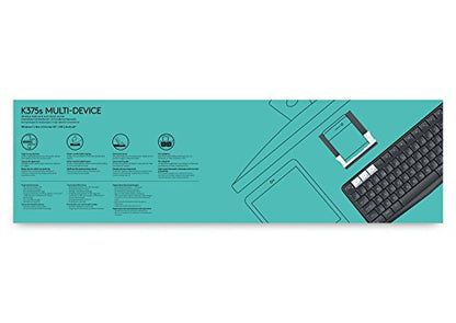 Logitech K375s Set aus Kabelloser Tastatur & Smartphone-Halterung, Bluetooth & 2.4 GHz Verbindung, Multi-Device & Easy Switch Feature, PC/Mac/Tablet/Smartphone, Deutsches QWERTZ-Layout - Graphit/Weiß - EDV-Guru (Guru e.U.)