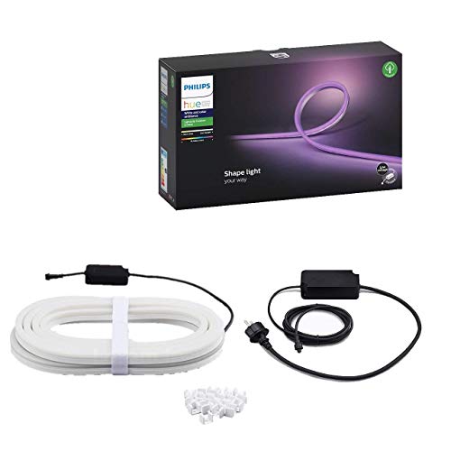 Philips Hue White & Col. Amb. Outdoor Lightstrip 5m, 1650 lm, dimmbar, 16 Mio. Farben, steuerbar via App, kompatibel mit Amazon Alexa (Echo, Echo Dot) - EDV-Guru (Guru e.U.)