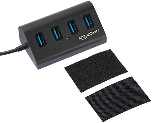 Amazon Basics - USB-Hub, USB 3.1 Typ A, 4-poliger Hub, Aluminium, Schwarz - EDV-Guru (Guru e.U.)