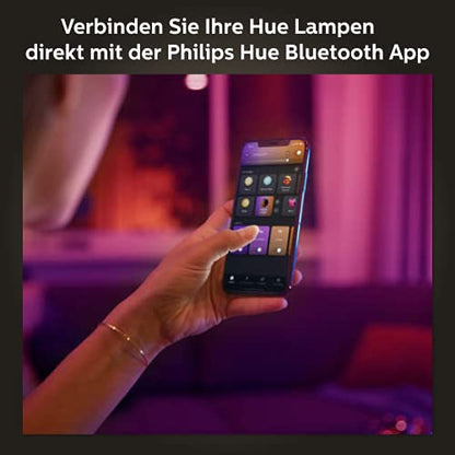 Philips Hue White & Col. Amb. E27 LED Lampe 2-er Starter Set inkl. Smart Button, 16 Mio. Farben, dimmbar steuerbar via App, kompatibel mit Amazon Alexa (Echo, Echo Dot) - EDV-Guru (Guru e.U.)