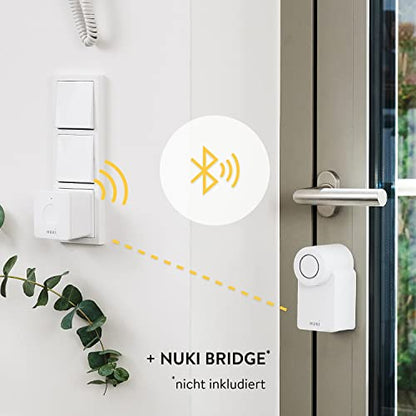 Nuki Smart Lock 3.0, smartes Türschloss für schlüssellosen Zutritt ohne Umbau, nachrüstbares elektronisches Türschloss, AV-TEST-zertifiziert, weiß - EDV-Guru (Guru e.U.)