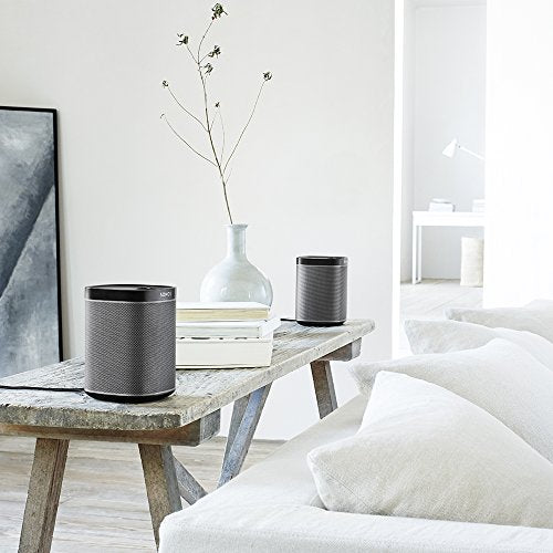 Sonos Play:1 Smart Speaker (Kompakter und kraftvoller WLAN Lautsprecher für unbegrenztes Musikstreaming – Feuchtigkeitsbeständiger Multiroom Lautsprecher) schwarz - EDV-Guru (Guru e.U.)