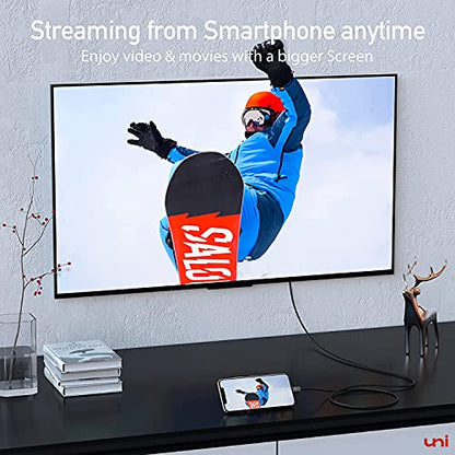 uni USB C auf HDMI Kabel 4K [Geflochten, Aluminiumlegierung] USB Typ C auf HDMI Kabel (Thunderbolt 3 kompatibel) kompatibel mit iPad Pro/Air, MacBook, Galaxy, Huawei P40 u.s.w - 1,8m - EDV-Guru (Guru e.U.)
