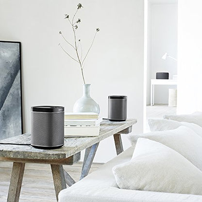 Sonos Play:1 Smart Speaker (Kompakter und kraftvoller WLAN Lautsprecher für unbegrenztes Musikstreaming – Feuchtigkeitsbeständiger Multiroom Lautsprecher) schwarz - EDV-Guru (Guru e.U.)