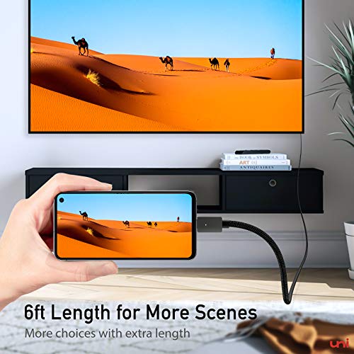 uni USB C auf HDMI Kabel 4K [Geflochten, Aluminiumlegierung] USB Typ C auf HDMI Kabel (Thunderbolt 3 kompatibel) kompatibel mit iPad Pro/Air, MacBook, Galaxy, Huawei P40 u.s.w - 1,8m - EDV-Guru (Guru e.U.)