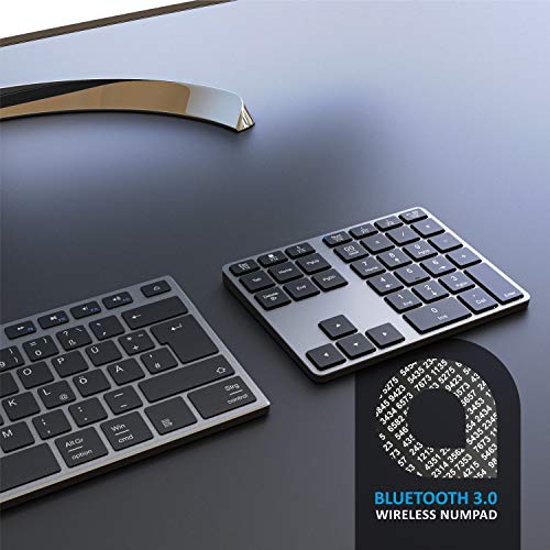 CSL - Bluetooth Numpad - Wireless Ziffernblock mit Multifunktionstasten – Keypad Aluminium - 35 Tasten – Bluetooth 3.0 – Kabellos - kompatibel mit Apple PC Notebook Tablet Laptop - Windows Android iOS - EDV-Guru (Guru e.U.)