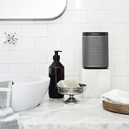 Sonos Play:1 Smart Speaker (Kompakter und kraftvoller WLAN Lautsprecher für unbegrenztes Musikstreaming – Feuchtigkeitsbeständiger Multiroom Lautsprecher) schwarz - EDV-Guru (Guru e.U.)