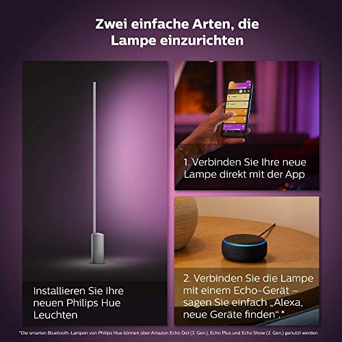 Philips Hue White & Col. Amb. LED Stehleuchte Signe, dimmbar, 16 Mio. Farben, steuerbar via App, kompatibel mit Amazon Alexa (Echo, Echo Dot) - EDV-Guru (Guru e.U.)