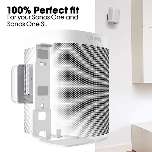 Vogels SOUND 4201 Lautsprecher Wandhalterung für Sonos One (SL) und Play:1, Max.5 kg, Neigbar -30°/+30°, Schwenkbar bis zu 70° (links/rechts), Weiß, 1 halterung - EDV-Guru (Guru e.U.)