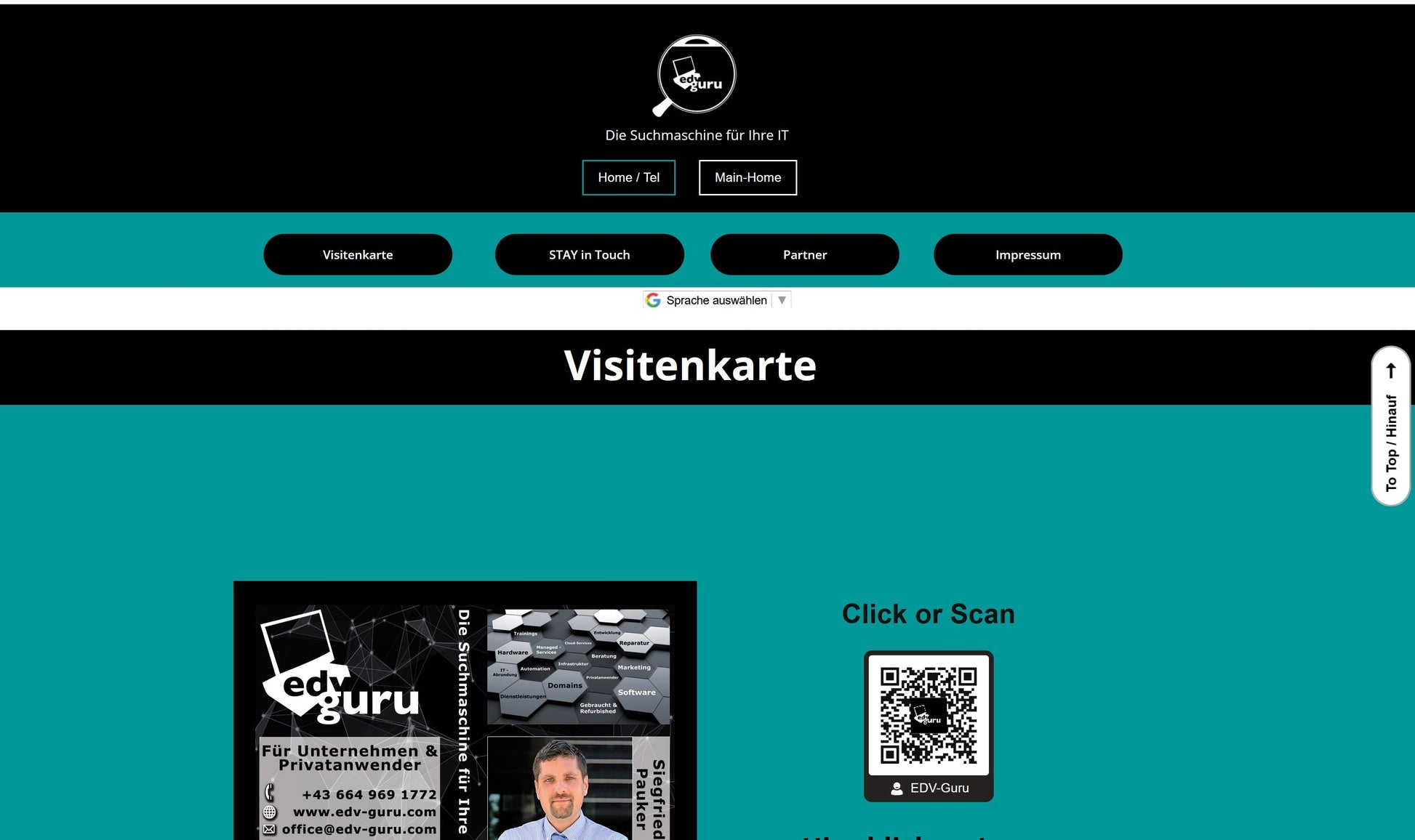 NFC Visitenkarte - Button türkis - Digitale Visitenkarte - NFC - QR-Code - EDV-Guru (Guru e.U.)